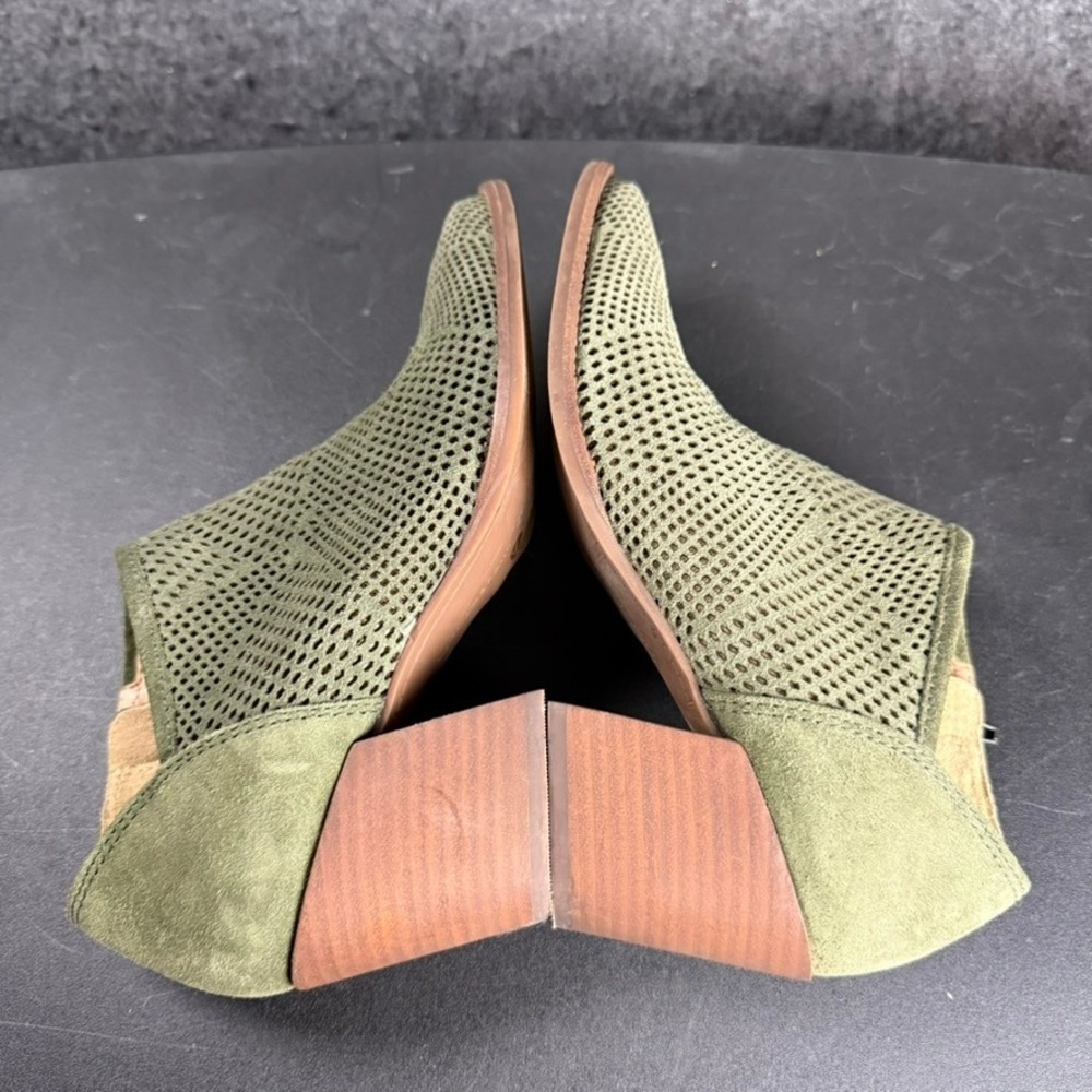 Lucky Brand LK-Zeshia Olive Green Suede Leather Perforated Ankle Booties Women's - Picture 7 of 10
